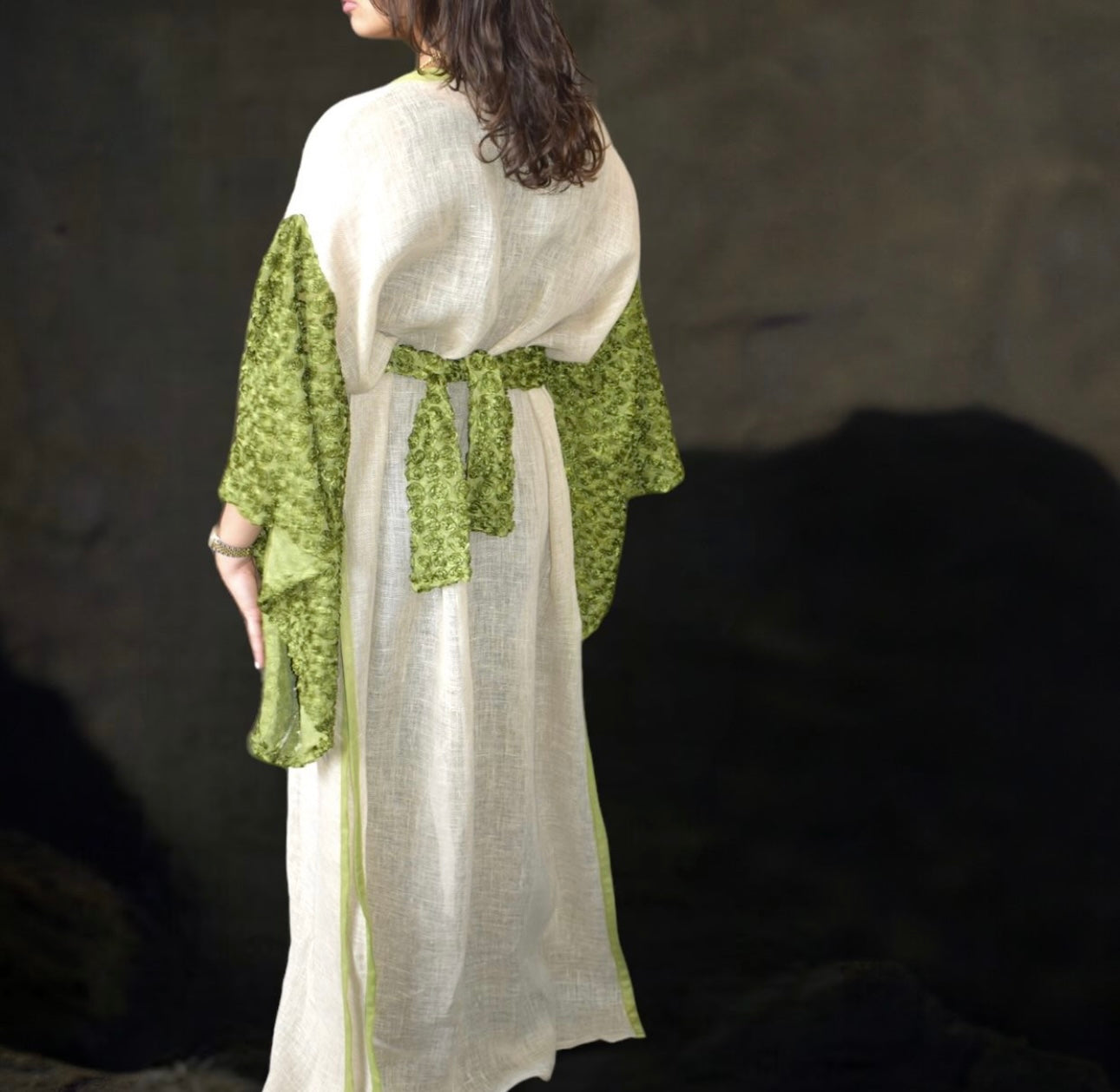 Emerald blossom kaftan