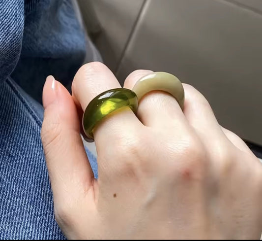 Vintage Resin Green Rings