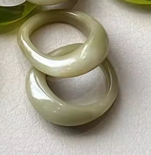 Vintage Resin Green Rings