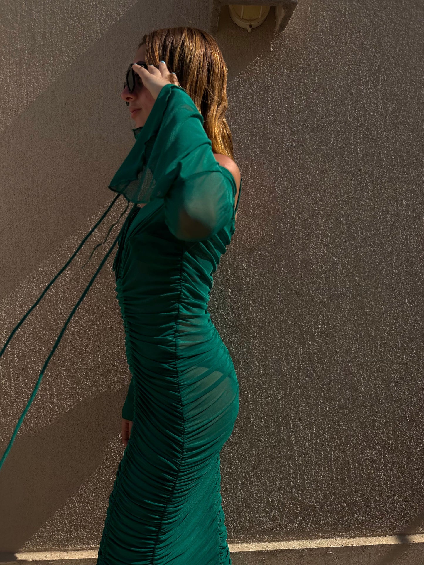 Green cover up dress