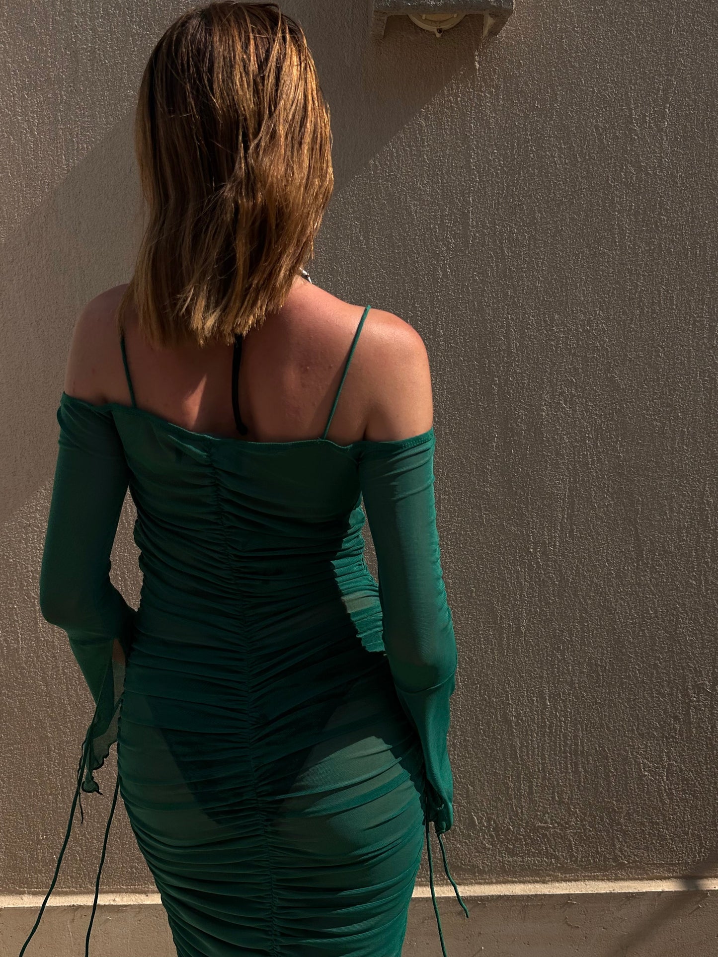 Green cover up dress